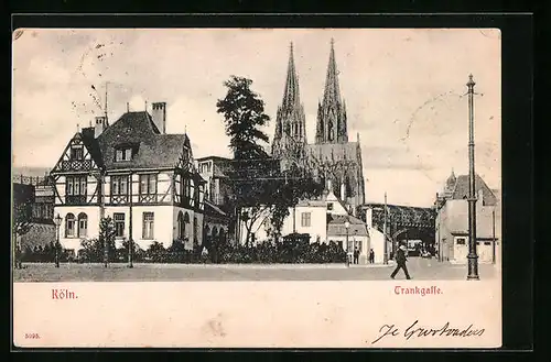 AK Köln, Trankgasse, Dom, Fachwerk