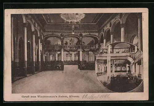 AK Hamburg-Altona, Innenansicht des Wachtmann`s Salon