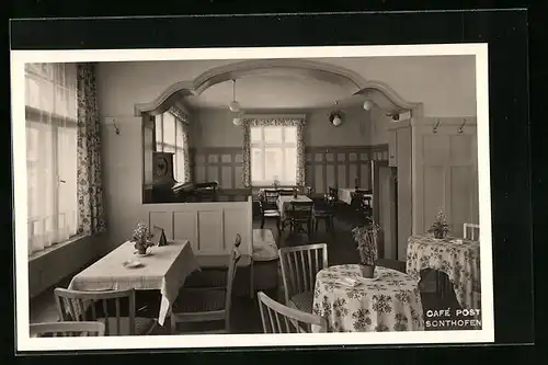 AK Sonthofen, Café Post, Innenansicht