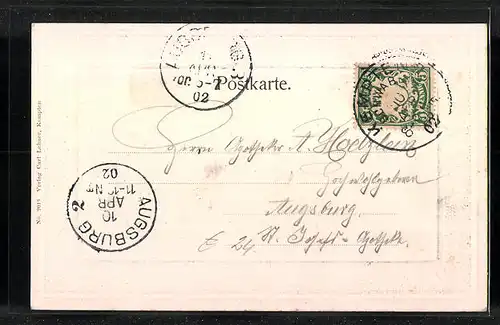 Präge-AK Kempten, Ansicht des Rathausplatzes