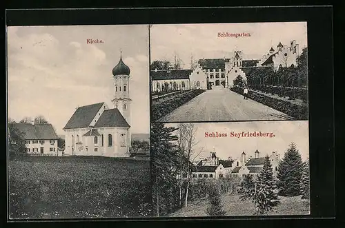 AK Seyfriedsberg, Kirche, Schlossgarten, Schloss