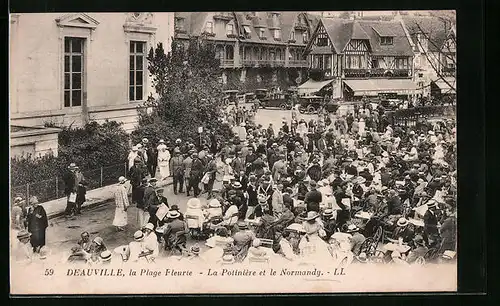 AK Deauville, Plage fleurie - La Potiniere et le Normandy