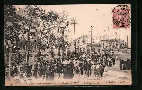 AK Saint-Cloud, Fete, L'Entree du Parc