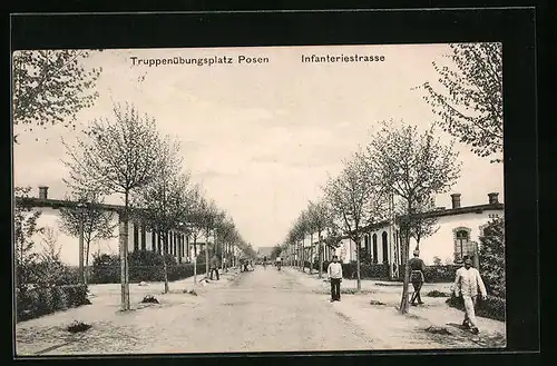 AK Posen, Truppenübungsplatz, Infanteriestrasse