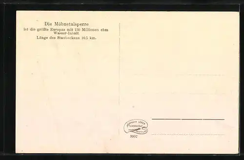 AK Möhnetalsperre, Motorboot bei Vollmond, Sperrmauer