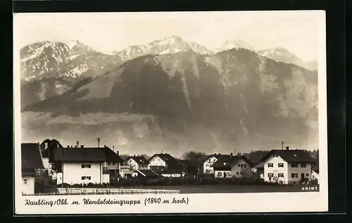 AK Raubling /Bay., Ortspartie mit Wendelsteingruppe