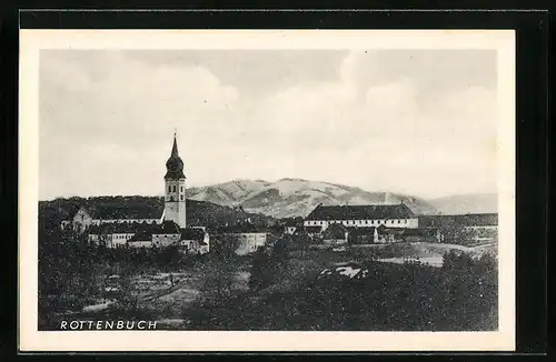 AK Rottenbuch, Ortspartie mit Kirche