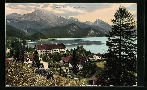 AK Kochel, Ortspartie mit Herzogstand