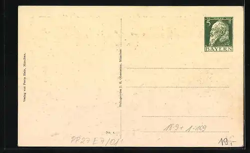 AK Ganzsache Bayern PP27E7 /01: König Ludwig III. von Bayern mit seinen Erben