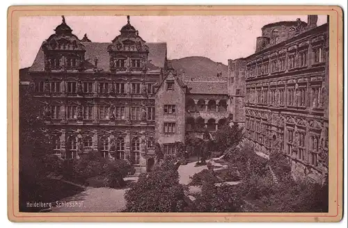 Fotografie unbekannter Fotograf, Ansicht Heidelberg, Grünanlagen im Schlosshof
