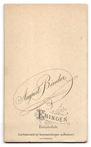 Fotografie A. Binder, Ebingen, Bahnhofstr., Knabe im Sonntagsanzug