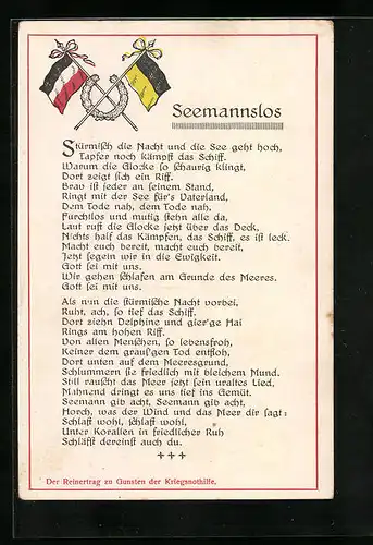 AK Gedicht Seemannslos über den Zweibund