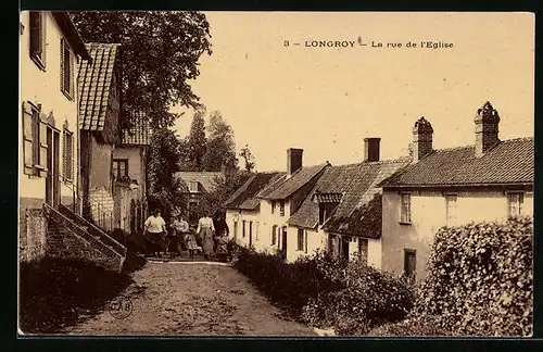 AK Longroy, La Rue de l`Eglise