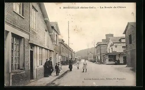 AK Monville, La Route de Clères