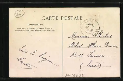 AK Bondeville, Route de Dieppe