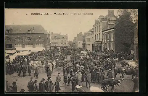 AK Doudeville, Marché Fleuri (veille des Rameaux)
