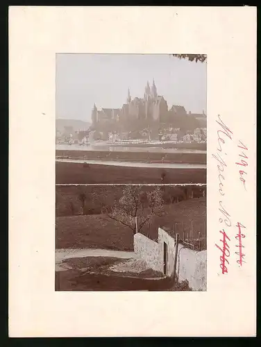 Fotografie Brück & Sohn Meissen, Ansicht Meissen i. Sa., Blick nach dem Burgberg mit Schloss und Dom