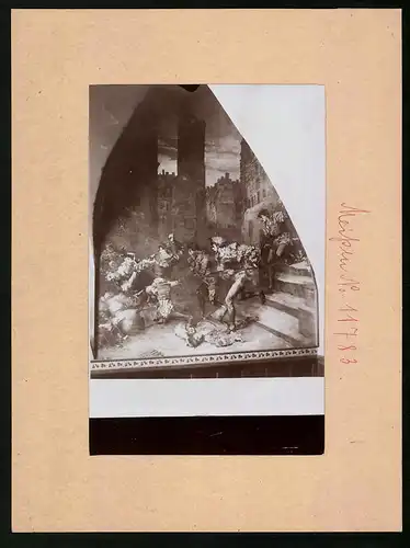 Fotografie Brück & Sohn Meissen, Ansicht Meissen i. Sa., Gemälde in der Albrechtsburg, Eroberung von Arschot in Flandern
