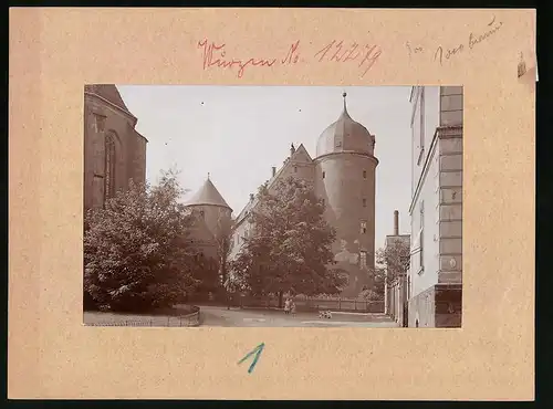 Fotografie Brück & Sohn Meissen, Ansicht Wurzen, Partie am Schloss mit Türmen