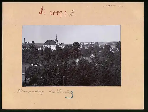 Fotografie Brück & Sohn Meissen, Ansicht Klingenberg Bez. Dresden, Ortspartie mit Kirche