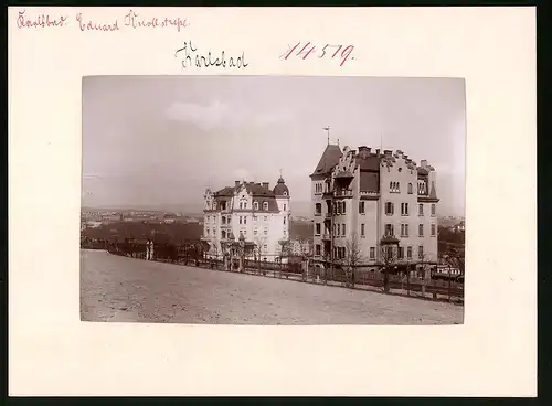Fotografie Brück & Sohn Meissen, Ansicht Karlsbad, Wohnhäuser in der Eduard Knollstrasse
