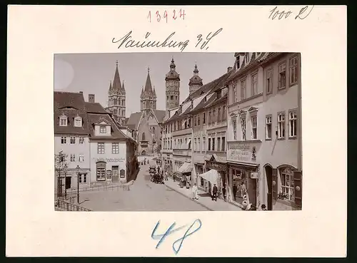 Fotografie Brück & Sohn Meissen, Ansicht Naumburg a. Saale, Steinweg mit Geschäften Otto Blecker, R. Priese, Carl Becker