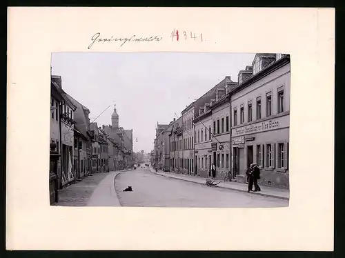 Fotografie Brück & Sohn Meissen, Ansicht Geringswalde i. Sa., Hauptstrasse Geschäft Max Stöbe, R. Schneider, R. Günther