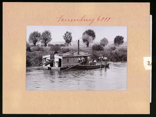 Fotografie Brück & Sohn Meissen, Ansicht Naumburg a. Saale, Schwimmbagger Bismarck der Wasser-Bau-Inspektion