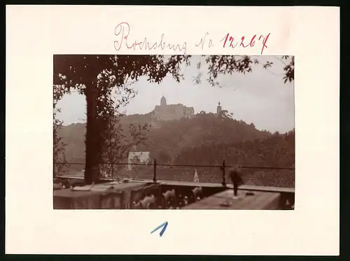 Fotografie Brück & Sohn Meissen, Ansicht Rochsburg, Blick vom Restaurant auf die Rochsburg