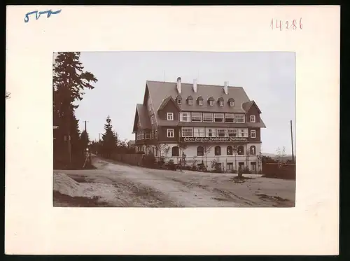 Fotografie Brück & Sohn Meissen, Ansicht Oberbärenburg i. Erzg., Partie am Berghotel Friedrichshöhe