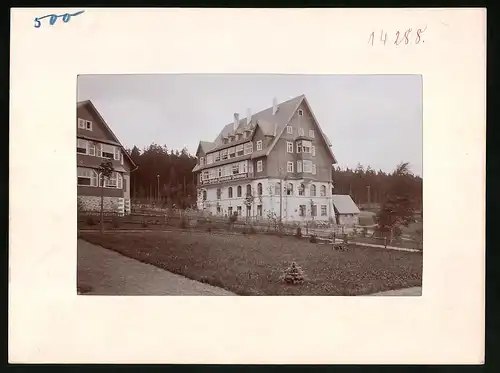 Fotografie Brück & Sohn Meissen, Ansicht Oberbärenburg i. Erzg., Partie am Berghotel Friedrichshöhe