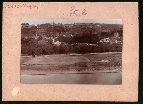 Fotografie Brück & Sohn Meissen, Ansicht Seusslitz, Ortsansicht mit Fllusspartie