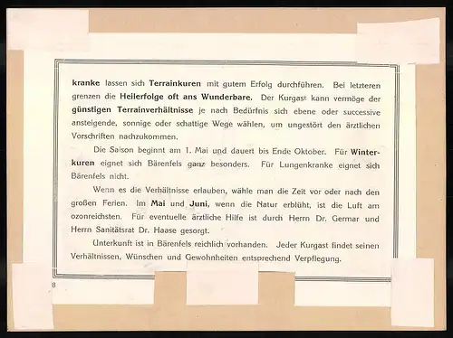 Fotografie - Lichtdruck Brück & Sohn Meissen, Ansicht Bärenfels, Oberforstmeisterei mit dem Berg Hofehübel