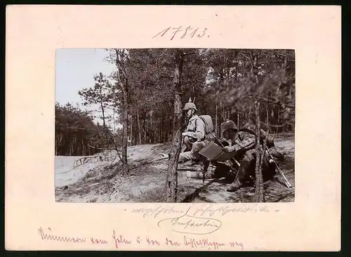 Fotografie Brück & Sohn Meissen, Ansicht Dresden, 12.Kgl. Sächsisches Infanterie-Regiment Nr. 177, Schützen Vorposten