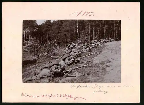 Fotografie Brück & Sohn Meissen, Ansicht Dresden, 12. Kgl. Sächsisches Infanterie-Regiment Nr. 177 Schützenlinie