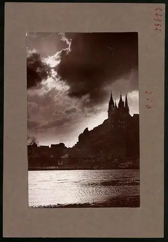 Fotografie Brück & Sohn Meissen, Ansicht Meissen / Meissen i. Sa., Dom & Albrechtsburg bei Dämmerung