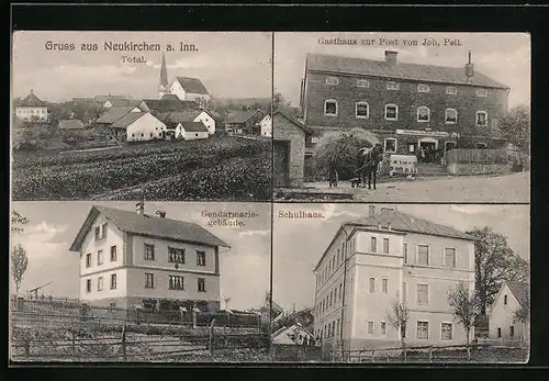 AK Neukirchen a. Inn, Gendarmeriegebäude, Gasthaus zur Post