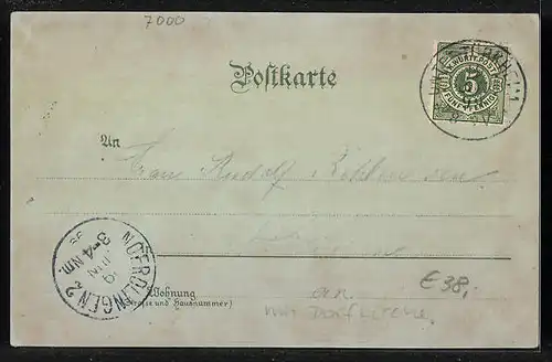 Mondschein-Lithographie Rothenberg, Gasthaus zur Krone, Ortsansicht