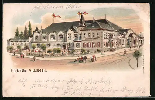 Lithographie Villingen, Gasthaus zur Tonhalle