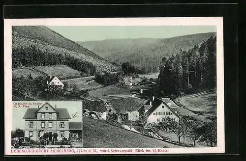 AK Aichelberg /Württ. Schwarzwald, Gasthaus zur Sonne, Blick ins kleine Enztal