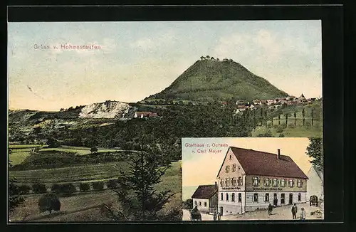 AK Hohenstaufen, Gasthaus zum Ochsen, Teilansicht