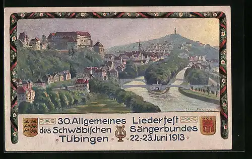 Künstler-AK Tübingen, 30. Allgemeines Liederfest des Schwäbischen Sängerbundes 1913