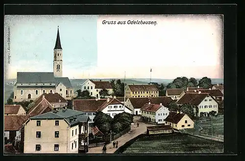 AK Odelzhausen, Ortsansicht mit Kirche