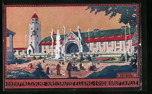 Künstler-AK Regensburg, Oberpfälzische Kreisausstellung 1910, Haupthalle