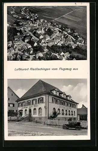 AK Riedöschingen, Gasthaus zum Adler, Fliegeraufnahme vom Luftkurort