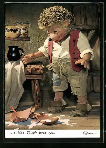 AK Mecki vor zerbrochenem Krug