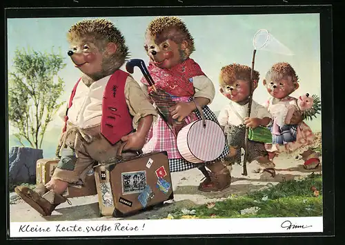 AK Mecki mit Familie auf Reisen