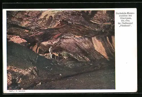 AK Dachstein-Rieseneishöhle bei Obertraun, Flusstunnel Plimisoel