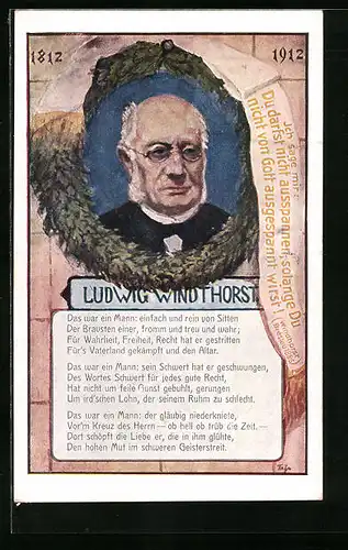 Künstler-AK Portrait von Ludwig Windthorst