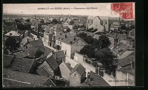 AK Romilly-sur-Seine, Panorama, cote Quest